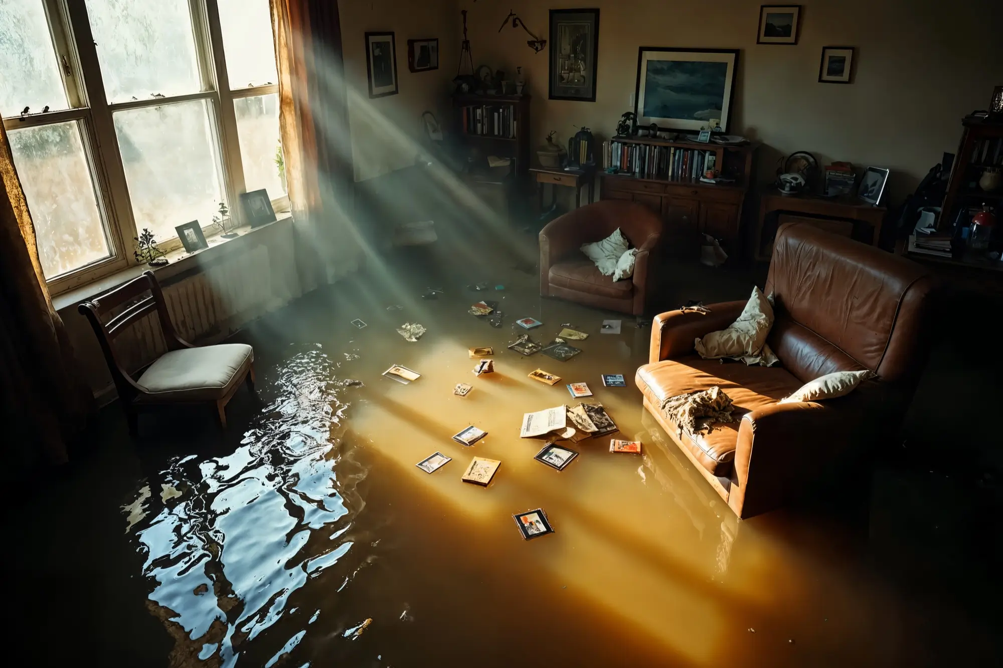 Flood damage from hurricanes in Florida. Get water extraction, mold removal, and damage repair for your home or business, contact Major Restorations today.